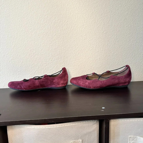 EARTHIES EARTH BRAND Purple Lace Up Suede Ballet Flats - 8 - Picture 7 of 12